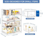 Plastic Drawers Storage, 8 Pack Clear Stackable Storage Drawers, Acrylic - Image 3
