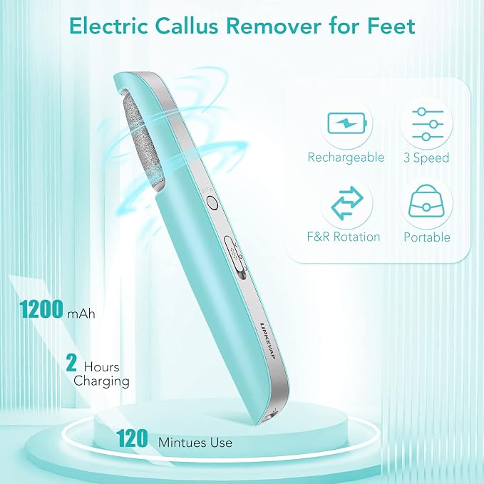 Electric Callus Remover for Feet, Professional Pedicure Kit Foot Scrubber for - Image 2