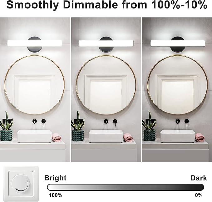 FOLKSMATE 2-Pack Modern Dimmable LED Vanity Light Bar Lighting Fixtures - Image 4