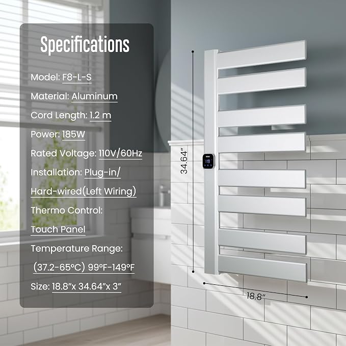 Towel Warmer, Heated Towel Rack - Image 6