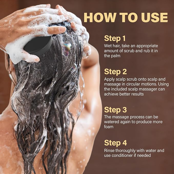 Scalp Scrub, Batana Oil Scalp Exfoliator 2-in-1 Clarifying Shampoo - Image 9