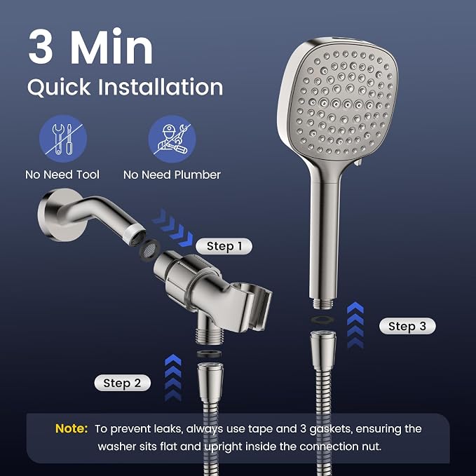Filtered Shower Head with Handheld, High Pressure 7 Spray Showerhead with - Image 7