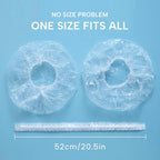 YIZIJIZI 50PCS Disposable Shower Caps, Large Thick Clear Waterproof Shower Cap - Image 3