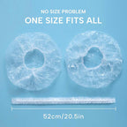 YIZIJIZI 100PCS Disposable Shower Caps, Large Thick Clear Waterproof Shower Cap - Image 3