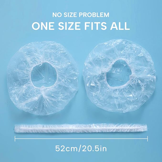 YIZIJIZI 100PCS Disposable Shower Caps, Large Thick Clear Waterproof Shower Cap - Image 3