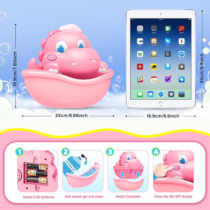 Baby Bath Toys Light Up Bath Bubble Machine - Image 6