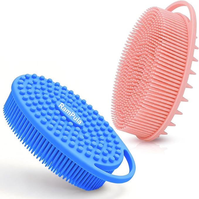 RamPula Silicone Body Scrubber, Silicone Loofah, Quick-Dry Exfoliating Body by RamPula