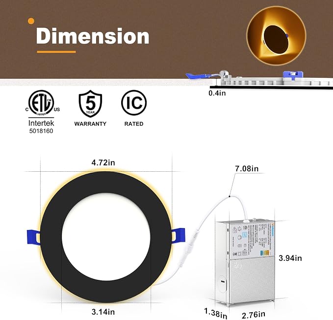 VOLISUN 12 Pack 4 Inch Black Recessed Light - Image 4