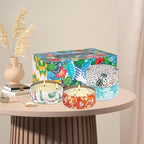 4-Pack Citronella Candle Set in Decorative Tropical Flower Tin Boxes - Image 8