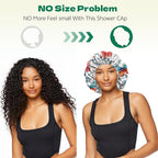 2 PCS Shower Cap Waterproof Double Layer Elastic Adjustable Reusable Hair Bath - Image 5