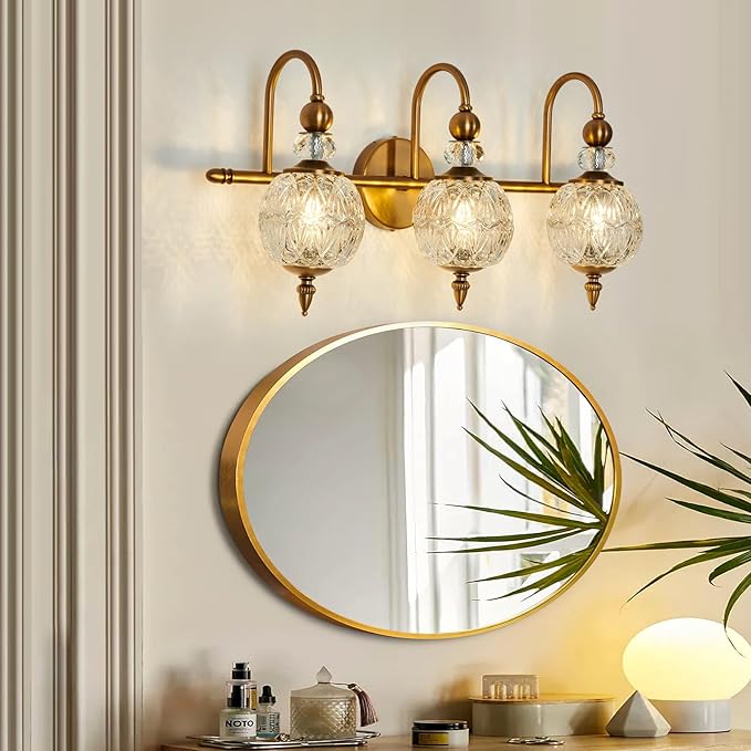 Piepooye Vintage Bathroom Lights Fixtures Gold Vanity Light - Image 5