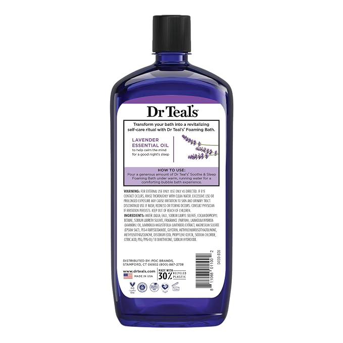 Dr Teal's Foaming Bath with Pure Epsom Salt, Soothe & Sleep with Lavender - Image 6