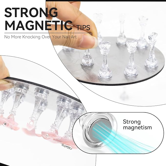 Nail Stands for Press On Nails Painting Display Practice, Powerful Magnetic - Image 6