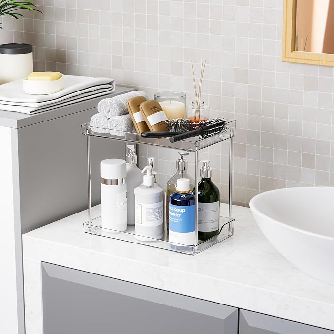 Yieach 2 Tier Bathroom Counter Organizer, Tiered Bathroom Organizer - Image 2