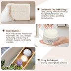 Natural Amor 5-Piece Lavender Spa Gift Set – Bath Bomb, Body Butter, Bar Soap - Image 4
