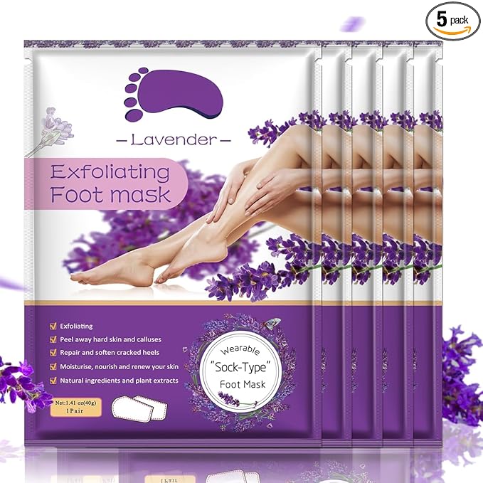 Foot Peeling Mask 5 Pack, Foot Peel Mask Remove Dead Skin, Rough Callus and by Liefiet
