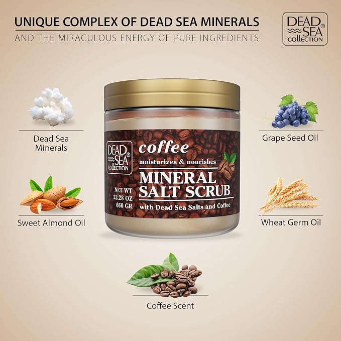 Dead Sea Collection Coffee Scented Salt Body Scrub - Image 5