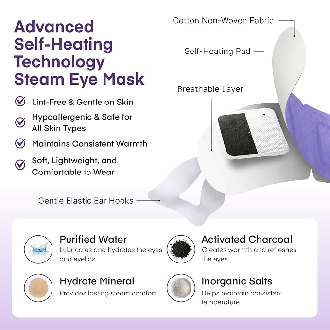 Adellina Steam Eye Mask – Disposable Self Heating Eye Mask - Image 4