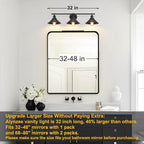 32" Upgrade Black Bathroom Light Fixture, 3-Light Vanity Lights - Image 2