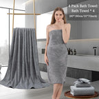 Ycosy Gray Bath Towels Set 35x70 Inches - Image 5