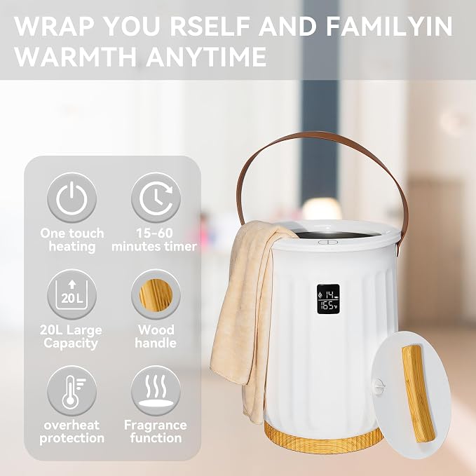 Large Towel Warmer for Bathroom, Luxury Heated Towel Warmer Bucket for SPA - Image 5