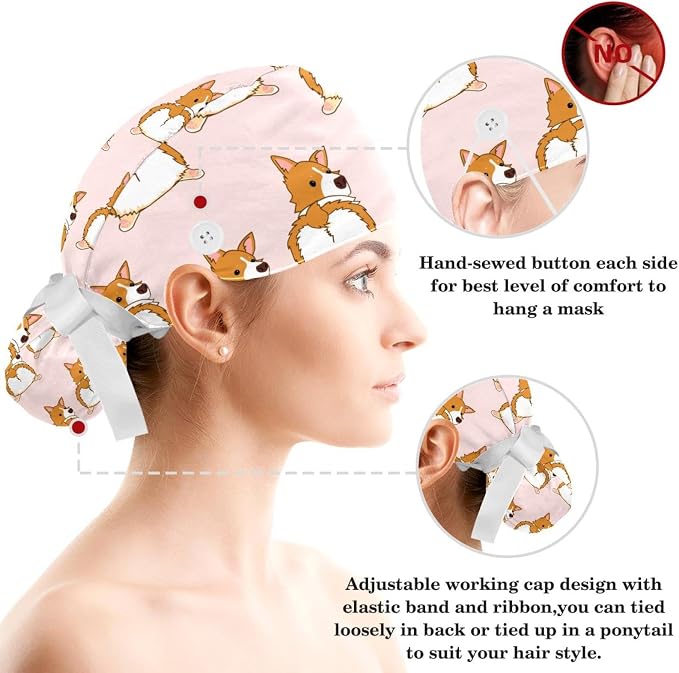 Ethnic Aztec Pattern Adjustable Scrub Cap Hat - Image 3