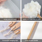 White Loofah with Handle - Image 5