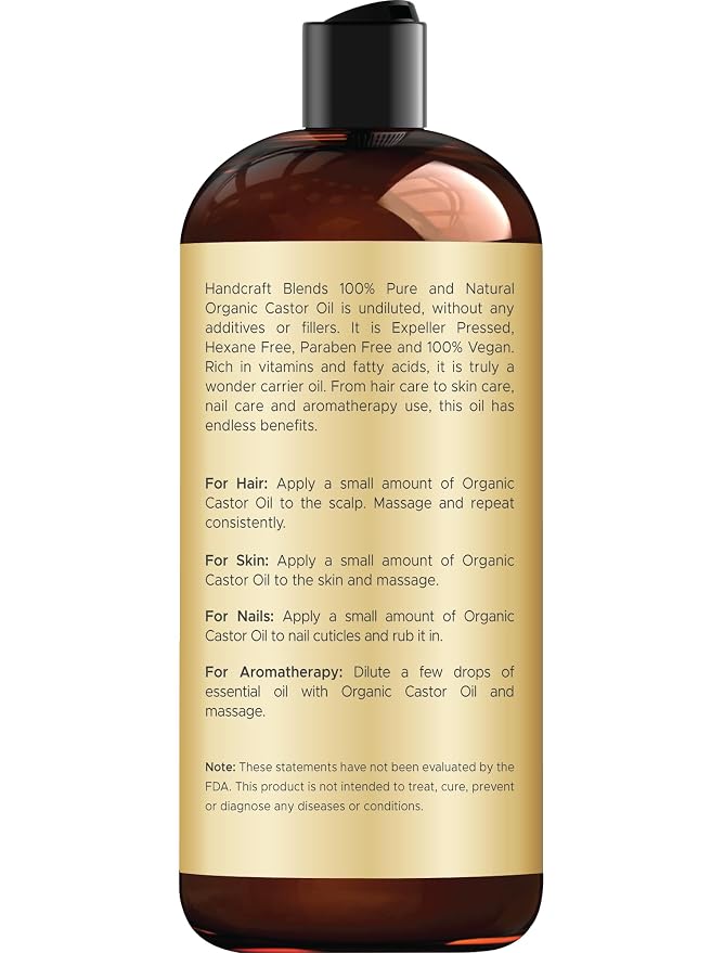 Handcraft Blends Organic Castor Oil 16 Fl Oz | 100% Pure and Natural | Premium - Image 3