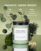 M&SENSE Eucalyptus & Mint Scented Jar Candle, Large 19.4oz Natural Soy Wax - Image 2