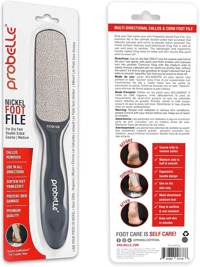 Probelle Double Sided Multidirectional Nickel Foot File Callus Remover - Image 9