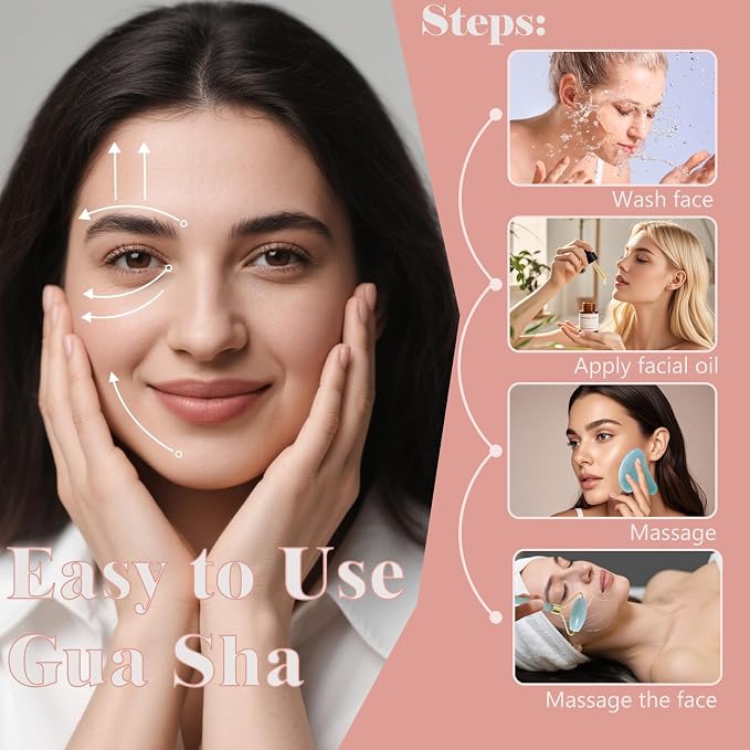 Jade roller and gua sha, facial roller, women's skincare tool, self-care gift - Image 6
