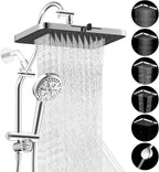 Hibbent cUPC Certified 13'' Shower Head Combo, High Pressure 5 Spray Rainfall by Hibbent