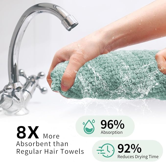 my novel things 2 Pack Extra Large Microfiber Hair Towel Wrap, 37.4" x 26.4" - Image 4