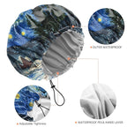 Shower Cap Reusable Double Layer Adjustable Elastic Waterproof EVA Hair Bath - Image 3