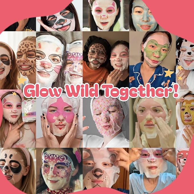 Epielle Character Face Mask Fuzzy Friends 12 Pack, Fun & Effective Korean Skin - Image 6