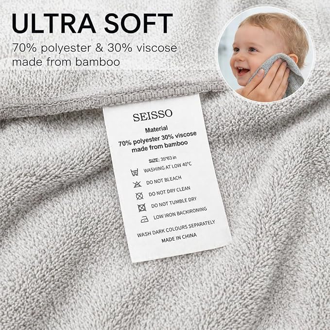 SEISSO 2 Pack Extra Large Bath Towels 63"x35", Bath Sheets - Image 4