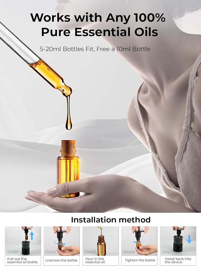 Waterless Diffuser for Essential Oil: Mini Battery Scent Diffuser for - Image 9