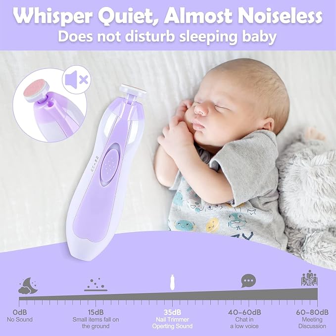 Qunlions life Baby Nail Trimmer Electric, 6 in 1 Baby Nail File Clippers Infant - Image 5