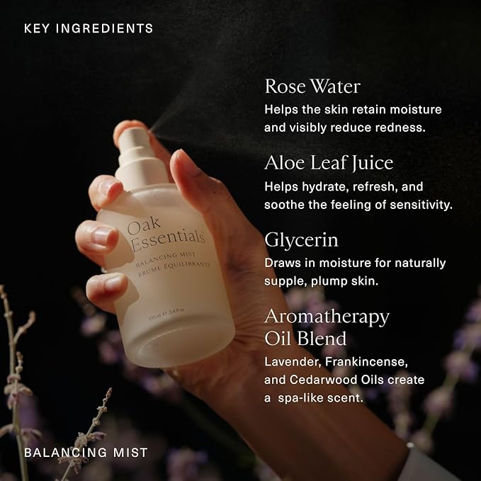 Oak Essentials Balancing Mist, Ultra-Fine Hydrating Toner Spray - Image 5