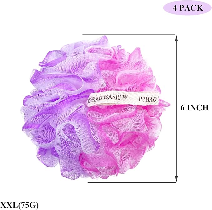 PPHAO - Extra Large Soft Mesh Net Luffa Loofa Loufa Puff - Loofah Sponge - 75g - Image 2