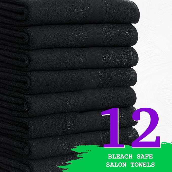 GREEN LIFESTYLE Black Microfiber Bleach Safe Towel Bulk Sets, Premium Spa - Image 5