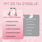 Pjordo Jelly Masks for Facials Professional, Bulgarian Rose Hydrating & - Image 6