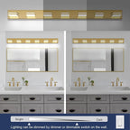 SineRise LED Modern Bathroom Vanity Light Fixtures, Brass Modern Acrylic - Image 5