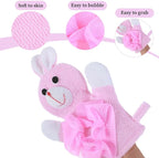 JIEYAO 2 Pcs Bath Mitt Washcloths Gloves, Cute Cartoon Exfoliating Glove Body - Image 2