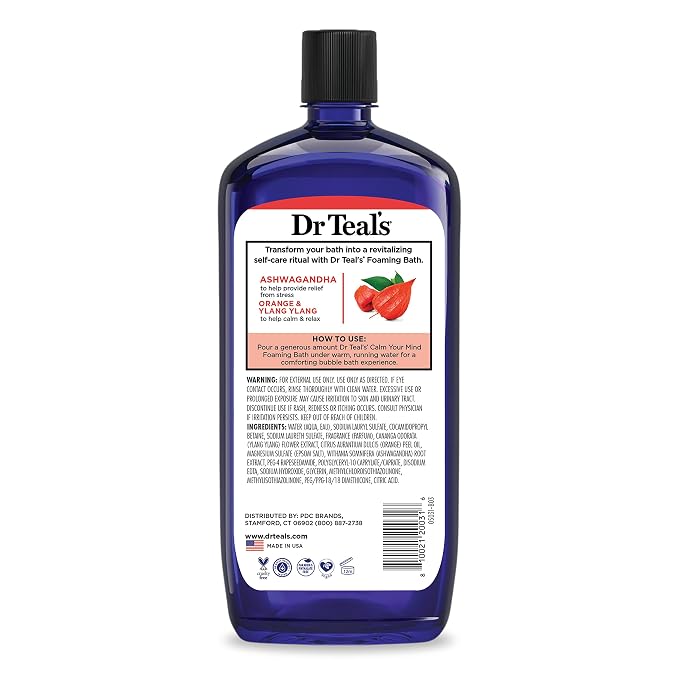 Dr Teal's Foaming Bath with Pure Epsom Salt, Ashwagandha, 34 fl oz - Image 9