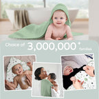 Yoofoss Hooded Baby Towels for Newborn 2 Pack 100% Muslin Organic Cotton Baby - Image 6