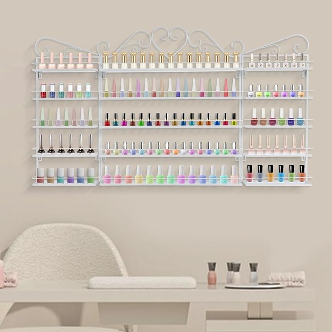 Nail Polish Rack Wall Mounted, Metal Nail Polish Storage Holder - Image 2