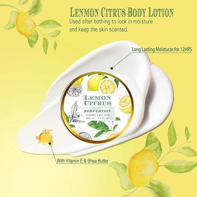 Bath Gift Set, Lemon Citrus Spa Gift Basket - Image 4