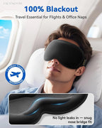 Weighted Blackout Sleep Mask for Men, 3D Contoured Zero Eye Pressure, - Image 3