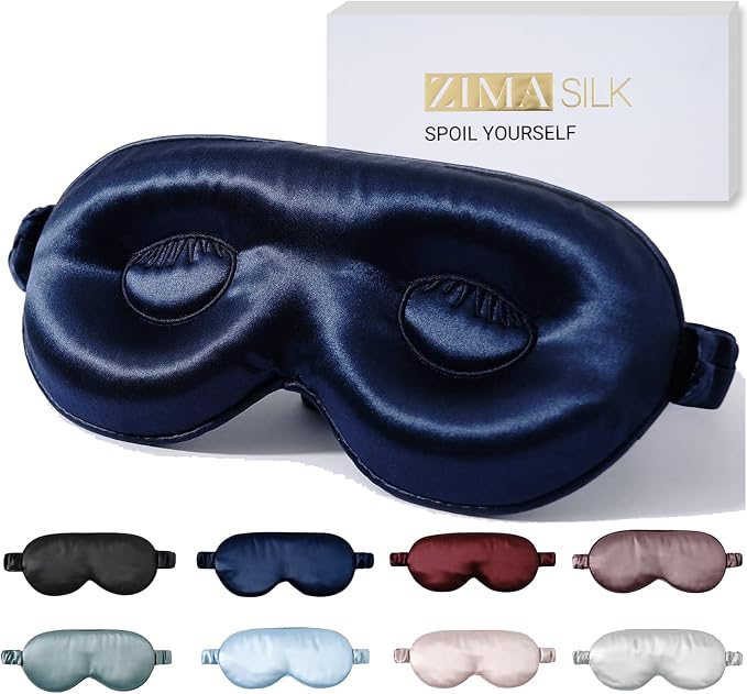 ZIMASILK Adjustable 22 Momme 100% Pure Mulberry Silk Sleep Mask, 3D Contoured by ZIMASILK